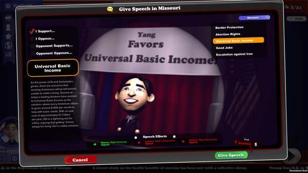 Скриншот из The Political Machine 2020