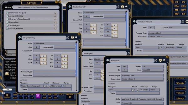 Скриншот из Fantasy Grounds - Reach Adventure 3: The Calixcuel Incident (MGT2)