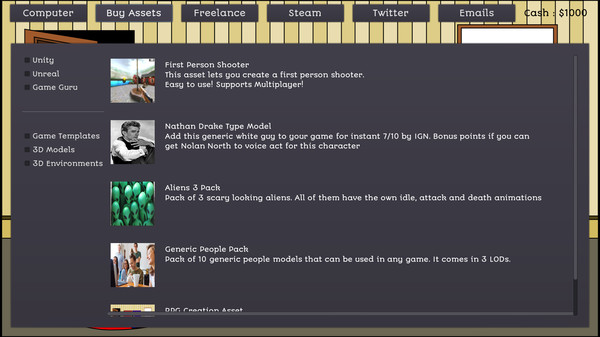 Asset Flip Tycoon Simulatorfor windows and Linux 1