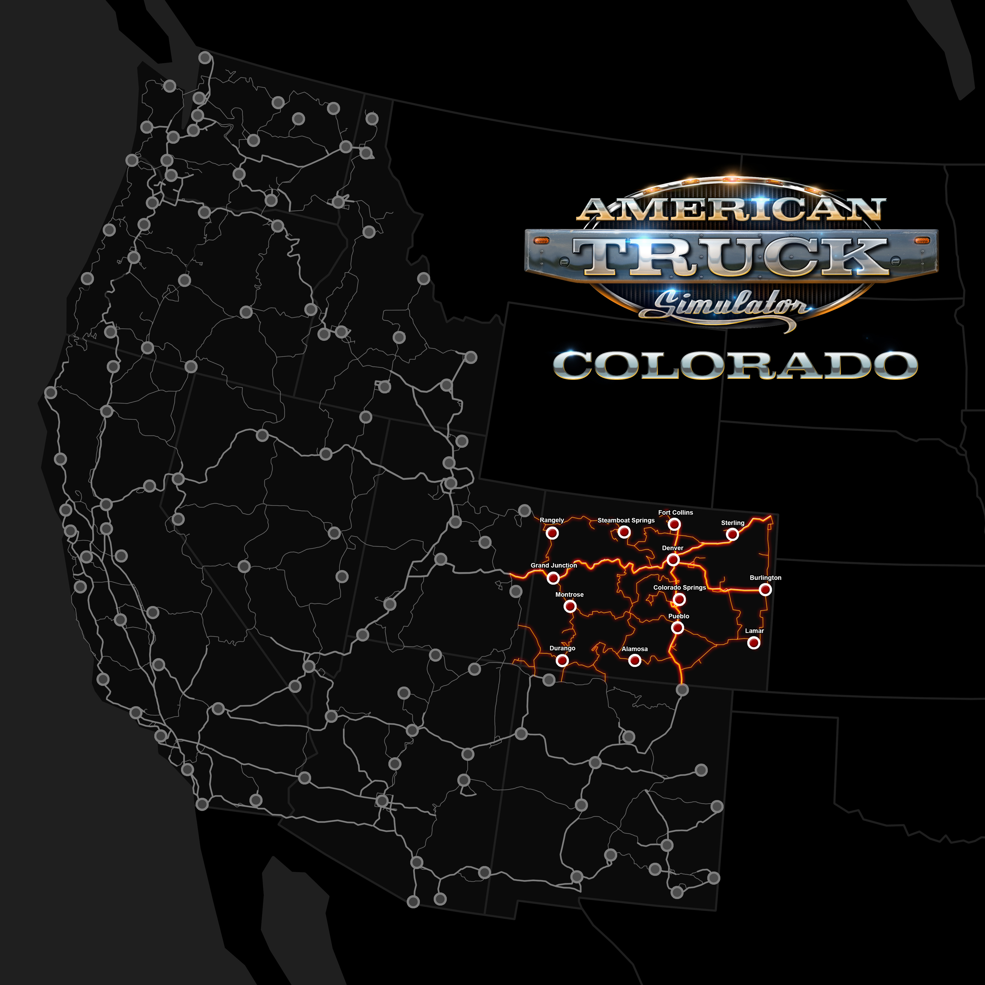 American truck карты. American Truck Simulator Colorado карта. American Truck Simulator - Texas карта. ATS карта DLC. American Truck Simulator Map with DLC.