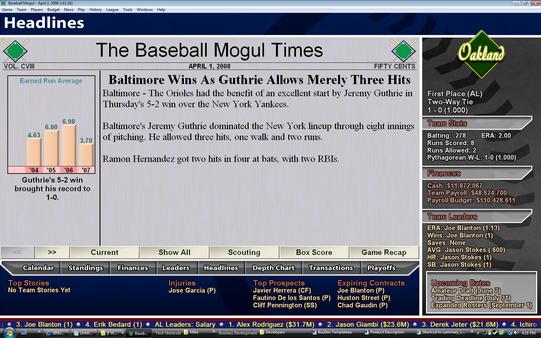 Скриншот из Baseball Mogul 2009