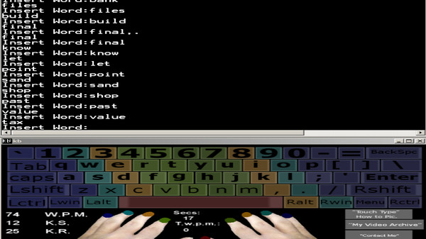 Скриншот из Touch Typing Home Row Speed Grinder
