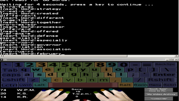 Touch Typing Home Row Speed Grinder game for Linux 1