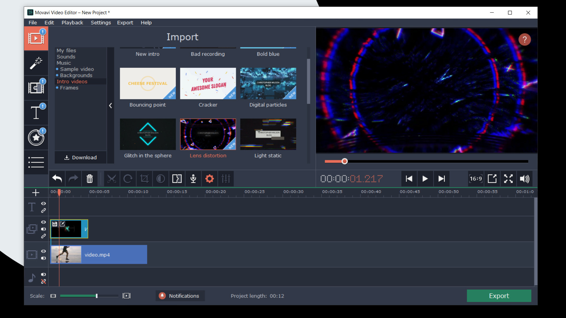 movavi video editor plus animation speed