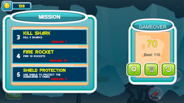 Submarine Adventure game for Linux 1