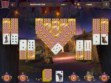 Скриншот из Dark Solitaire. Mystical Circus Скриншот из Dark Solitaire. Mystical Circus