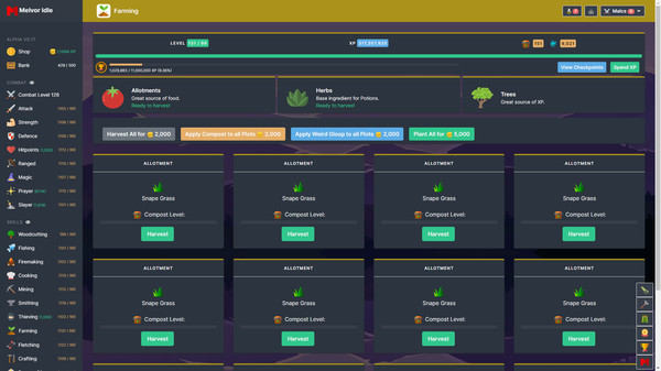 Скриншот из Melvor Idle