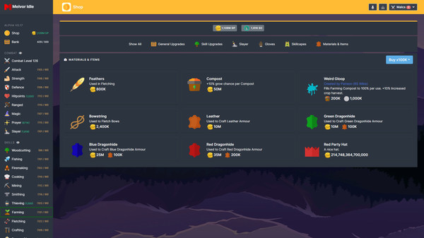 Скриншот из Melvor Idle