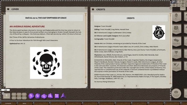 Скриншот из Fantasy Grounds - D&D Adventurers League 09-14 The Vast Emptiness of Grace