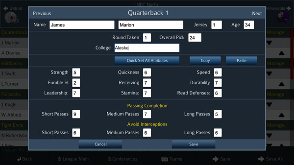 Скриншот из Pro Strategy Football 2021