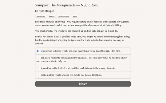 Vampire: The Masquerade — Night Road game for Linux 1