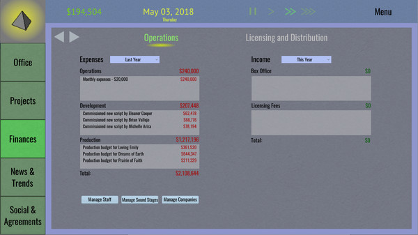 Tinseltown Tycoon game for Linux 1