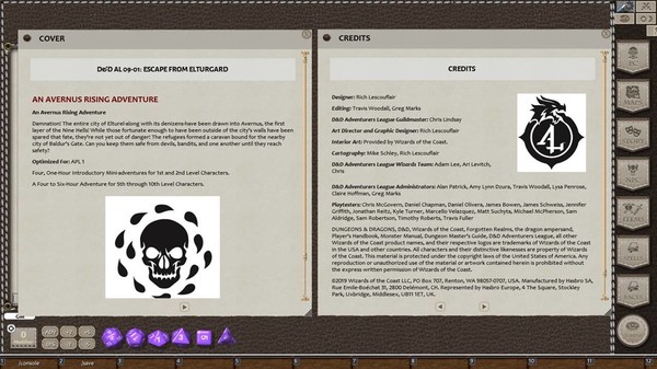 Скриншот из Fantasy Grounds - D&D Adventurers League 09-01 Escape From Elturgard