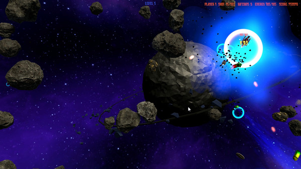 Asteroids 44 (For Four) game for Linux 1