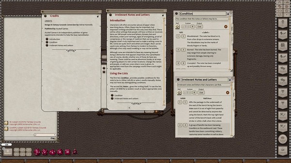 Скриншот из Fantasy Grounds - Rumours, Notes and Books Collection