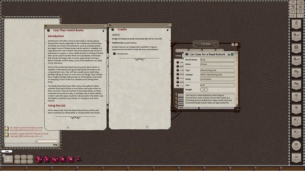 Скриншот из Fantasy Grounds - Rumours, Notes and Books Collection