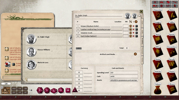 Скриншот из Fantasy Grounds - The Shadow Over Providence