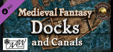 Fantasy Grounds - Black Scrolls Docks and Canals (Map Tile Pack) cover art