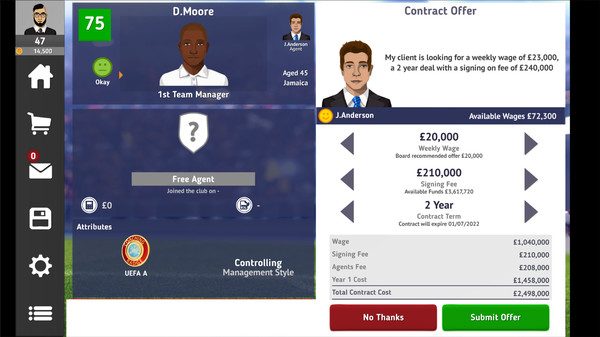 Скриншот из Club Soccer Director 2021
