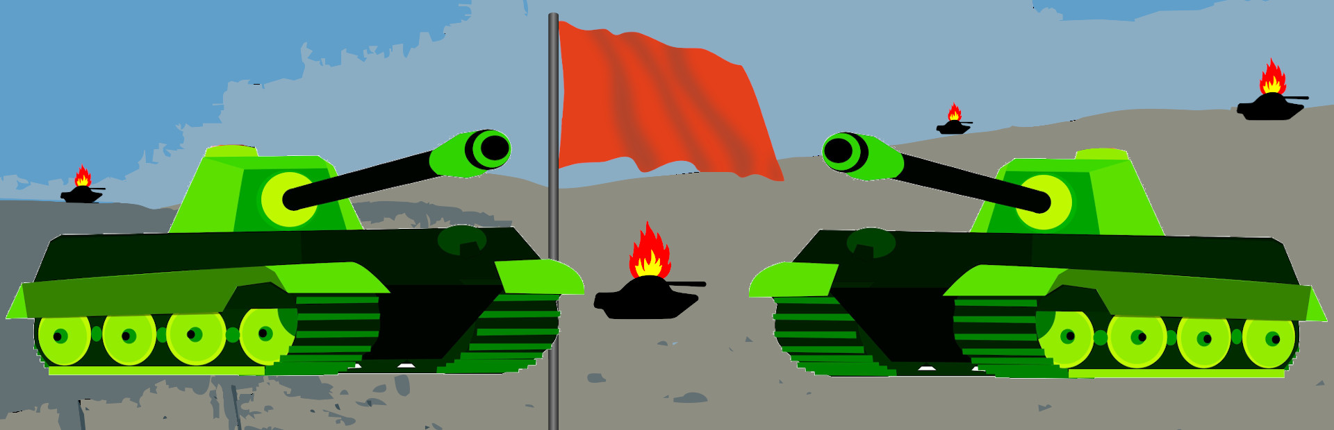 Tank Shoot 2D - Battle to save City Flag