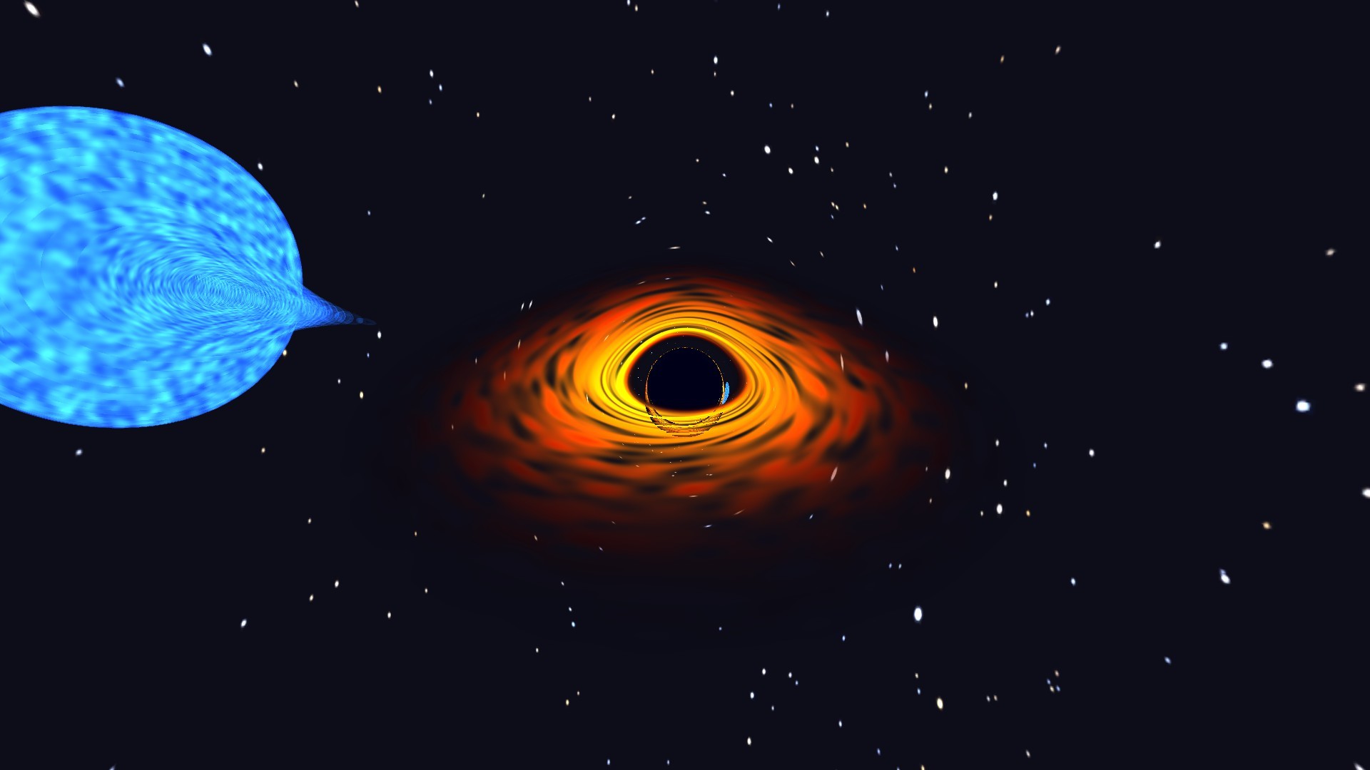 going into a black hole simulation