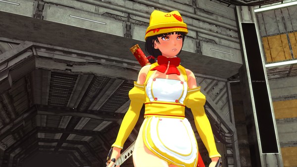 Скриншот из OneeChanbara ORIGIN - Exclusive Saki Costume: Dream Hostess Saki: Omelet Yellow