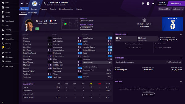 【图】Football manager 2021 Touch – 属性隐藏(截图1) 【图】Football manager 2021 Touch – 属性隐藏(截图1)