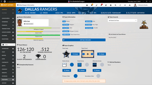 Скриншот из Draft Day Sports: Pro Basketball 2021