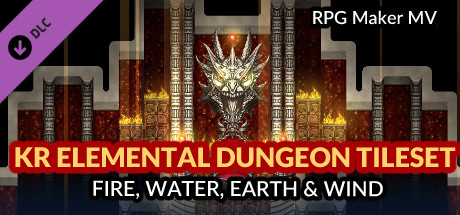 RPG Maker MV - KR Elemental Dungeon Tileset - Fire Water Earth Wind cover art
