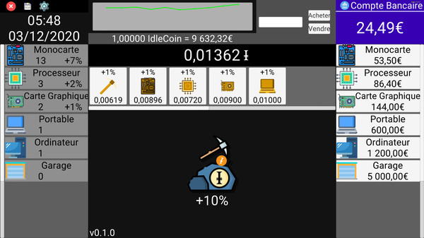 Скриншот из IdleCoin