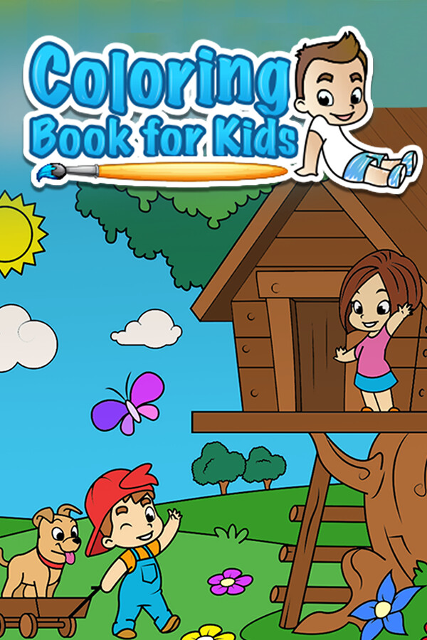 Steam portrait for Coloring Book for Kids.