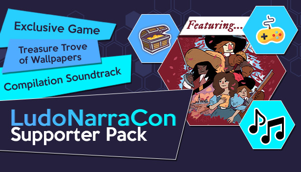 LudoNarraCon Supporter Pack featuring Cyrano