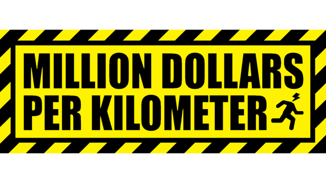 Million dollars per kilometer Logo