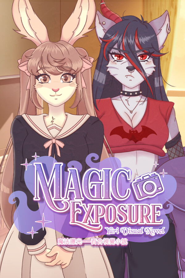 Steam portrait for Magic Exposure – Yuri Visual Novel.