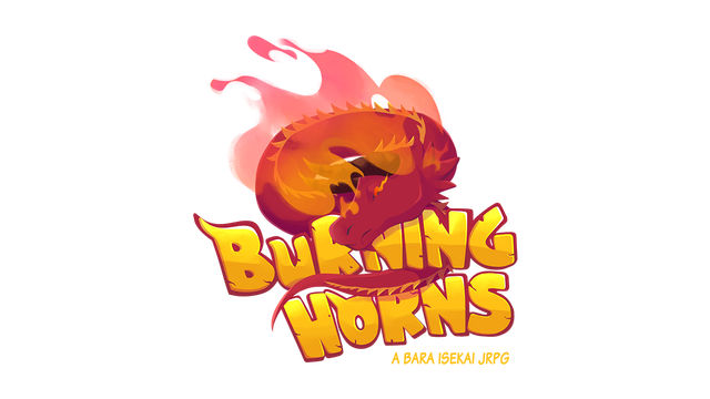 Burning Horns: A Bara Isekai JRPG Logo