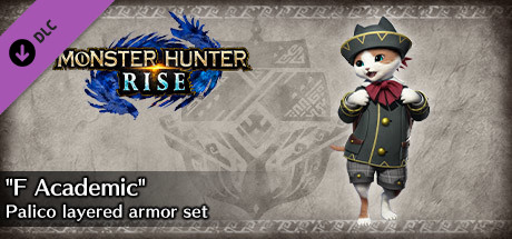 Monster Hunter Rise - "F Academic" Palico layered armor set cover art