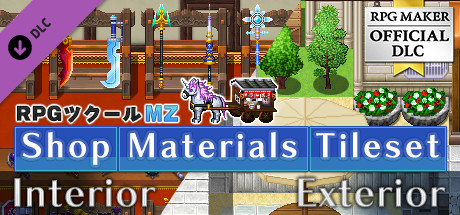 RPG Maker MZ - Shop Materials Tileset - Interior / Exterior cover art