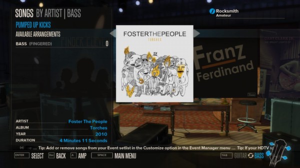 Скриншот из Rocksmith™ - “Pumped Up Kicks” - Foster The People