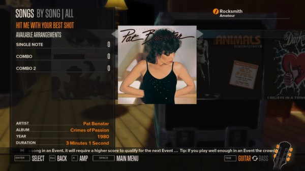 Скриншот из Rocksmith™ - “Hit Me With Your Best Shot” - Pat Benatar