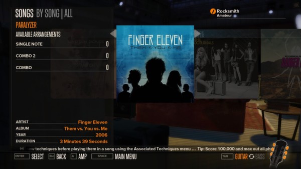 Скриншот из Rocksmith™ - “Paralyzer” - Finger Eleven