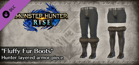 Monster Hunter Rise - "Fluffy Fur Boots" Hunter layered armor piece cover art