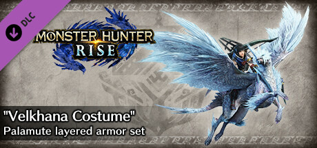 Monster Hunter Rise - "Velkhana Costume" Palamute layered armor set cover art