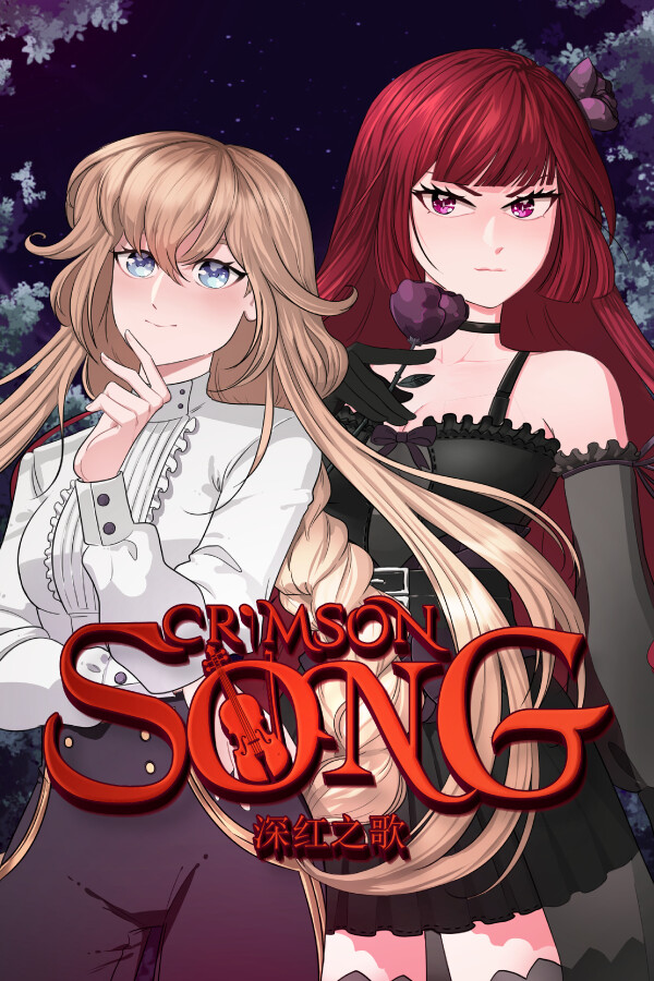 Steam portrait for Crimson Song - Yuri Visual Novel.