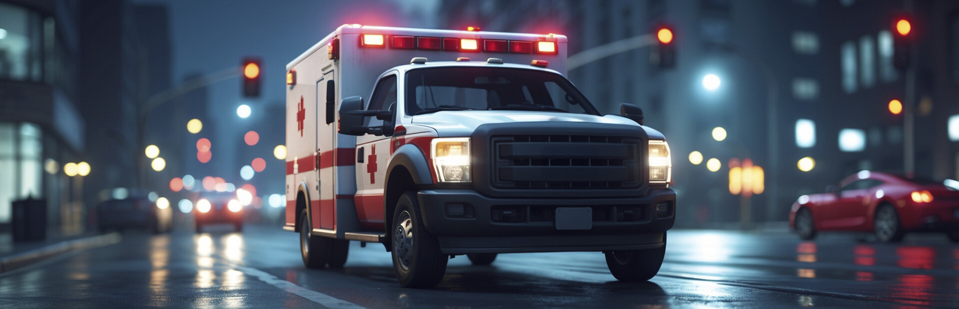 City Ambulance Car Driving