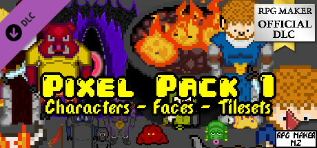 RPG Maker MZ - Pixel Pack 1 Characters - Faces - Tilesets cover art