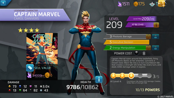 Скриншот из Marvel Puzzle Quest