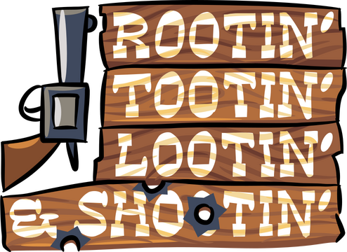 Rootin' Tootin' Lootin' & Shootin' Logo