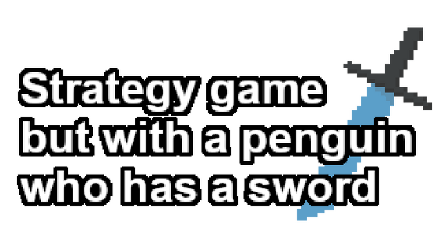 Strategy game but with a penguin who has a sword Logo