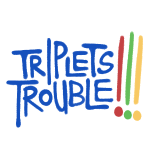Triplets Trouble!!! Logo