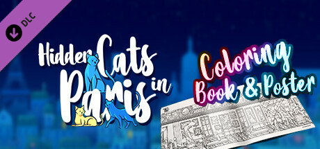 Hidden Cats in Paris - Printable PDF Coloring Book and Poster cover art